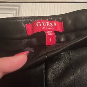 Guess Black Leather Trousers